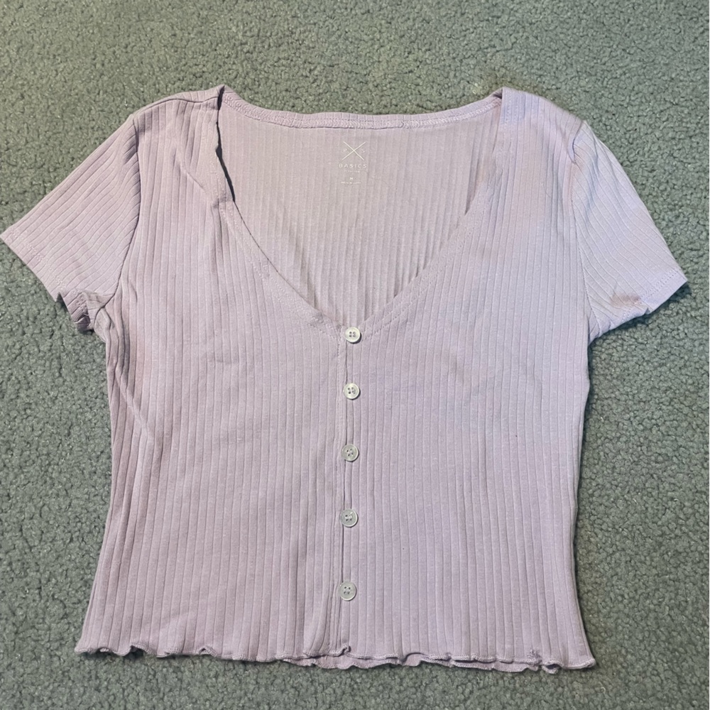PS Basics By Pacsun Button Up Baby Tee Medium
